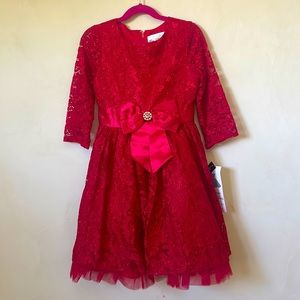 Rear Editions Festive Sprinkles red dress in girls size 7
